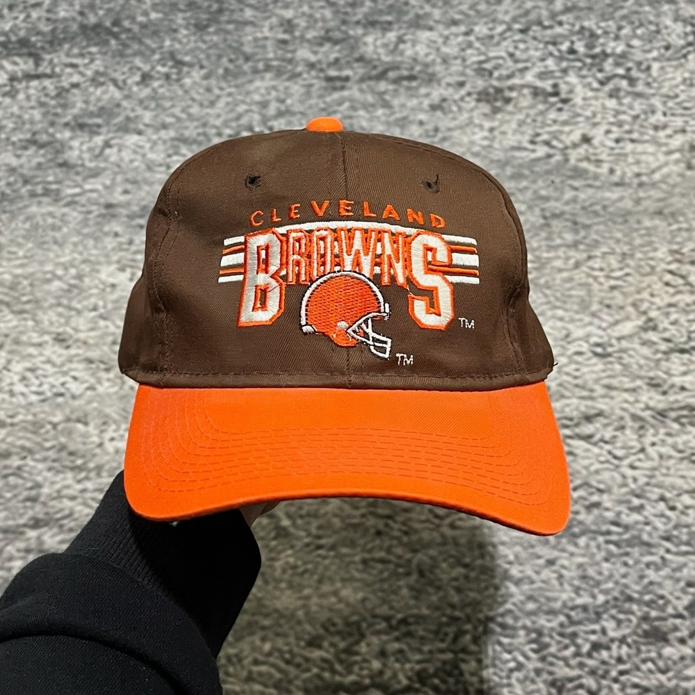Vintage Cleveland Browns Snapback Hat Brown Orange Annco Team NFL Logo 90s